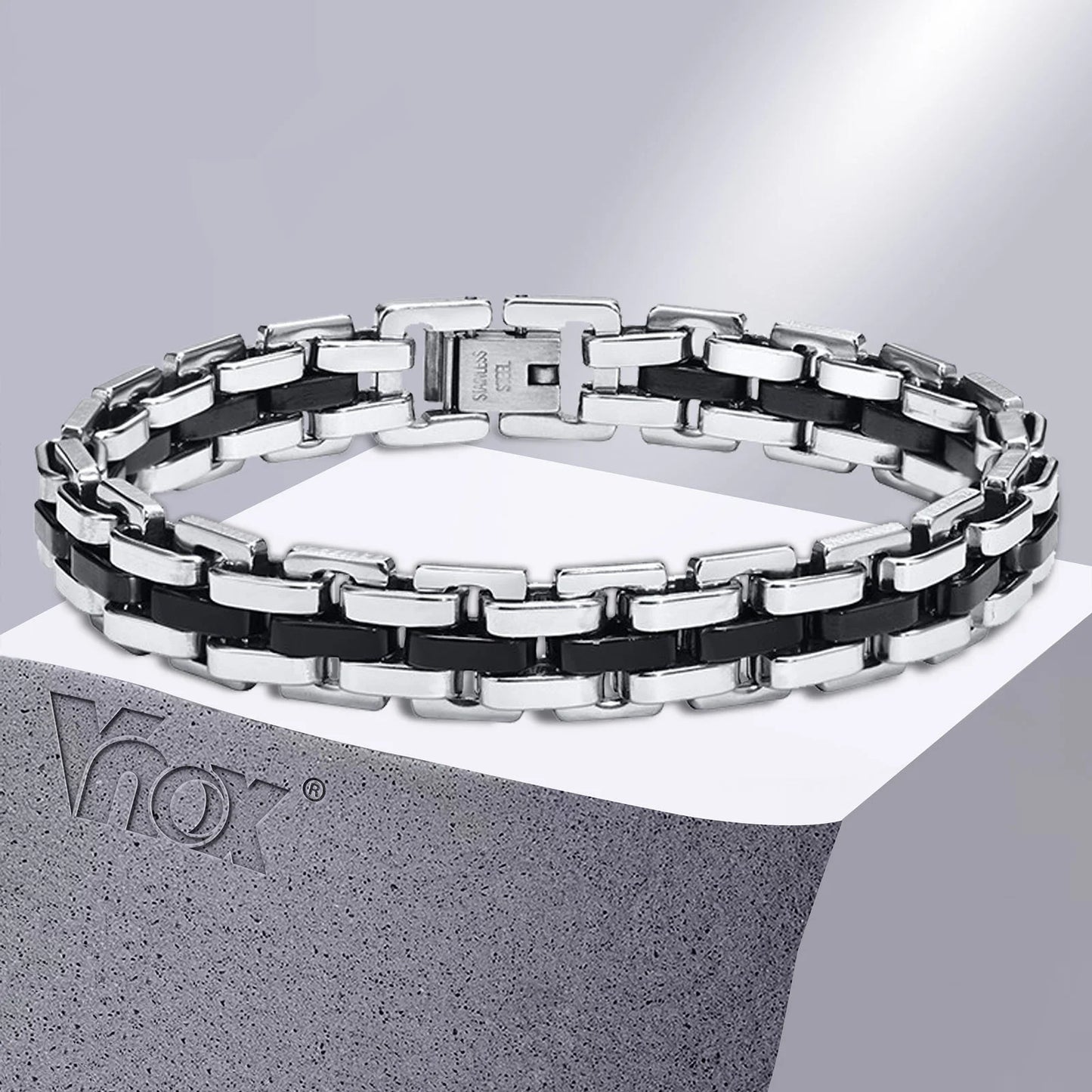 Braccialetto A Catena Con Cinturino Alla Moda In Acciaio Inossidabile Per Uomo 10 Mm Regalo Festa Del Papà