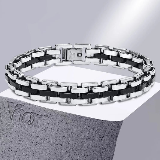 Braccialetto A Catena Con Cinturino Alla Moda In Acciaio Inossidabile Per Uomo 10 Mm Regalo Festa Del Papà