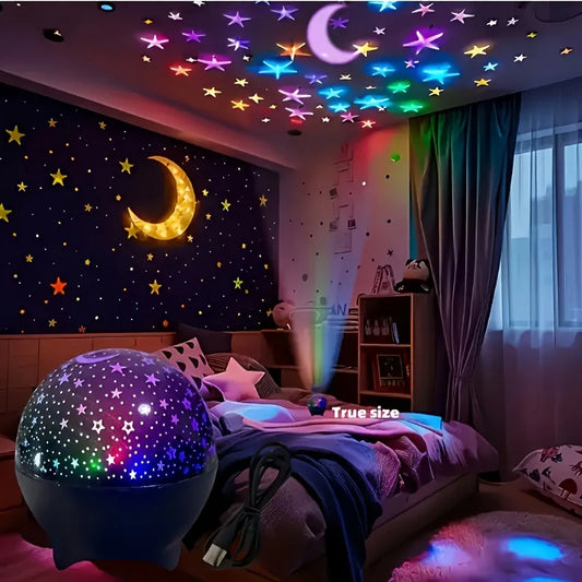 Luci notturne RGB Proiettore a LED Luce Stellata Luna Galassia Lampada da proiezione 5V USB per bambini Regalo di Natale Decorazioni per la stanza