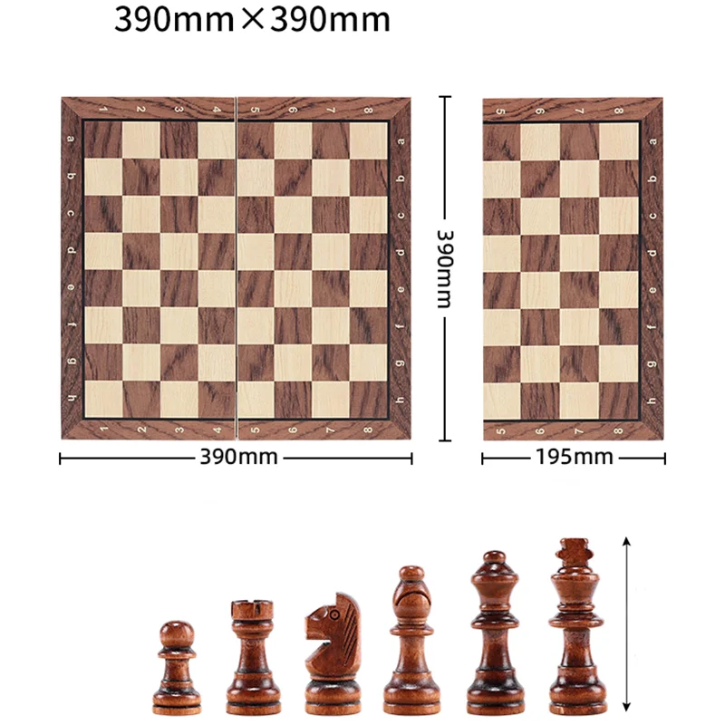 Set Scacchi Scacchiera Pieghevole Magnetica in Legno Massello Giochi Educativi per Studenti e Bambini Regalo Natale