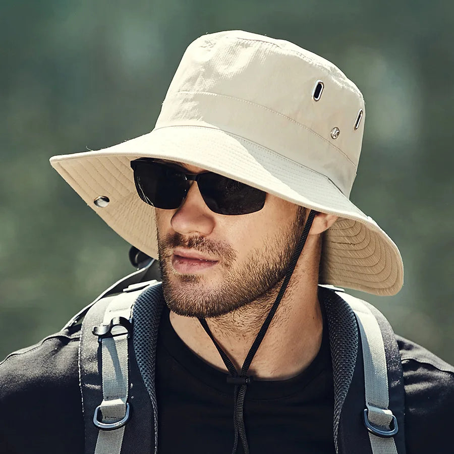 Cappello Da Pescatore Estivo Da Uomo Con Tesa Larga Protezione Solare Per Esterno Escursionismo Equestre