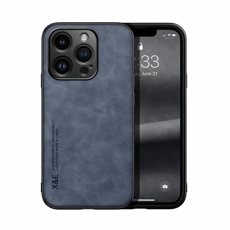 Custodia Protettiva Di Lusso Per iPhone 7 8 11 Pro Max Plus Mini 12 13 14 15 16 16e 17 Con Supporto Auto Magnetico