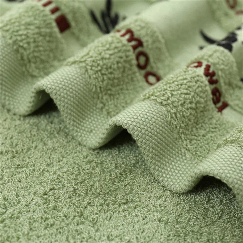 Set Di 3 Asciugamani Da Bagno In Fibra Di Bambù Verde 34x74cm E 70x140cm Per Viso E Mani