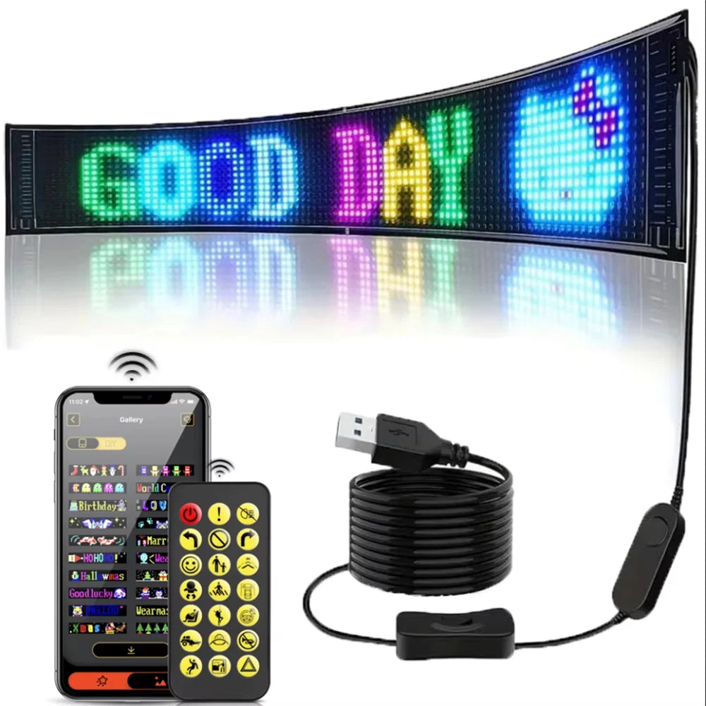 Pannello Pixel A Matrice 16x96 LED Per Insegne Pubblicitarie Scorrimento Luci Controllo App Bluetooth USB 5V