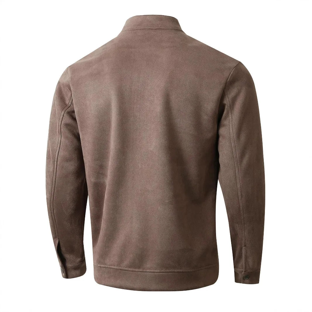Giacca Uomo Slim Fit Colletto Coreano Autunno Inverno Casual Business Con Cerniera