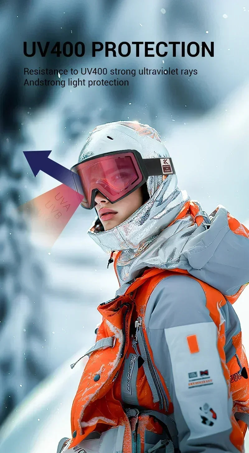 Kapvoe Occhiali Da Sci Fotocromatici E Maschera Da Snowboard Antiappannamento UV400 Per Uomo E Donna Occhiali Inverno