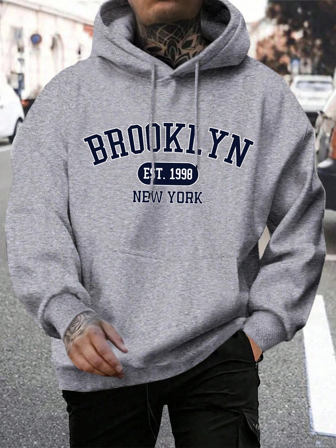 Brooklyn Est 1998 New York Stampa Felpe da uomo Harajuku Felpa con cappuccio girocollo Moda Felpa con cappuccio oversize Autunno Comodo tuta