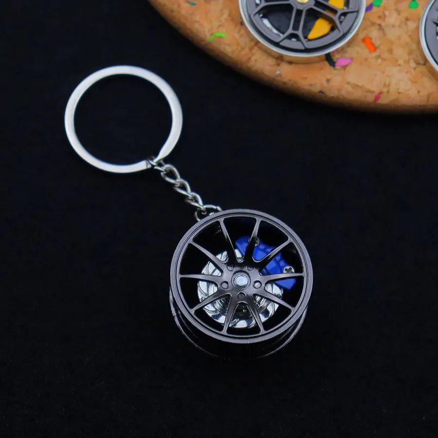 Portachiavi Con Mozzo Ruota In Metallo Alla Moda Fidget Spinner Auto Rotanti Ciondolo Compleanno Regalo Festa Papà