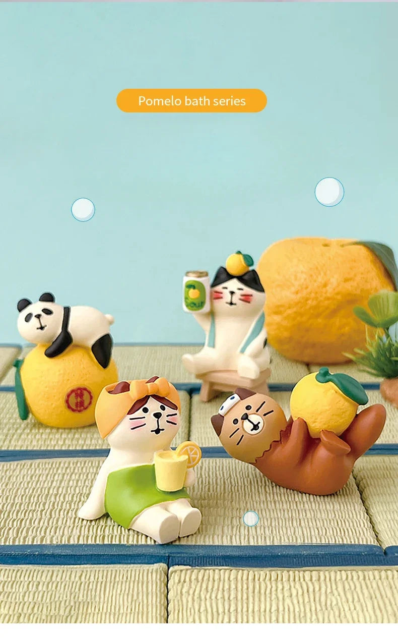 Gatto Limone In Resina Miniatura Pomelo Bath Series Decorazione Da Scrivania Regalo In Stile Giapponese Per Bambini 2024