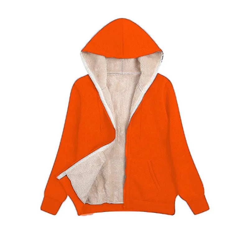Cappotto Invernale Donna In Peluche Con Cappuccio E Zip Felpa In Pile Calda E Morbida Con Pelliccia Artificiale