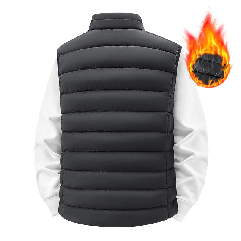 Gilet Invernale Da Uomo Antivento Senza Maniche Con Cerniera Colletto Mandarino Abbigliamento Outdoor Casual