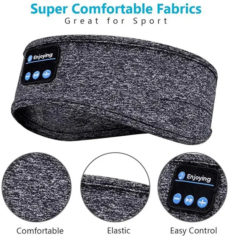 Maschera Per Il Sonno Con Cuffie Bluetooth Wireless Fascia Per Capelli Morbida Elastica Comoda Per Dormire Sul Fianco
