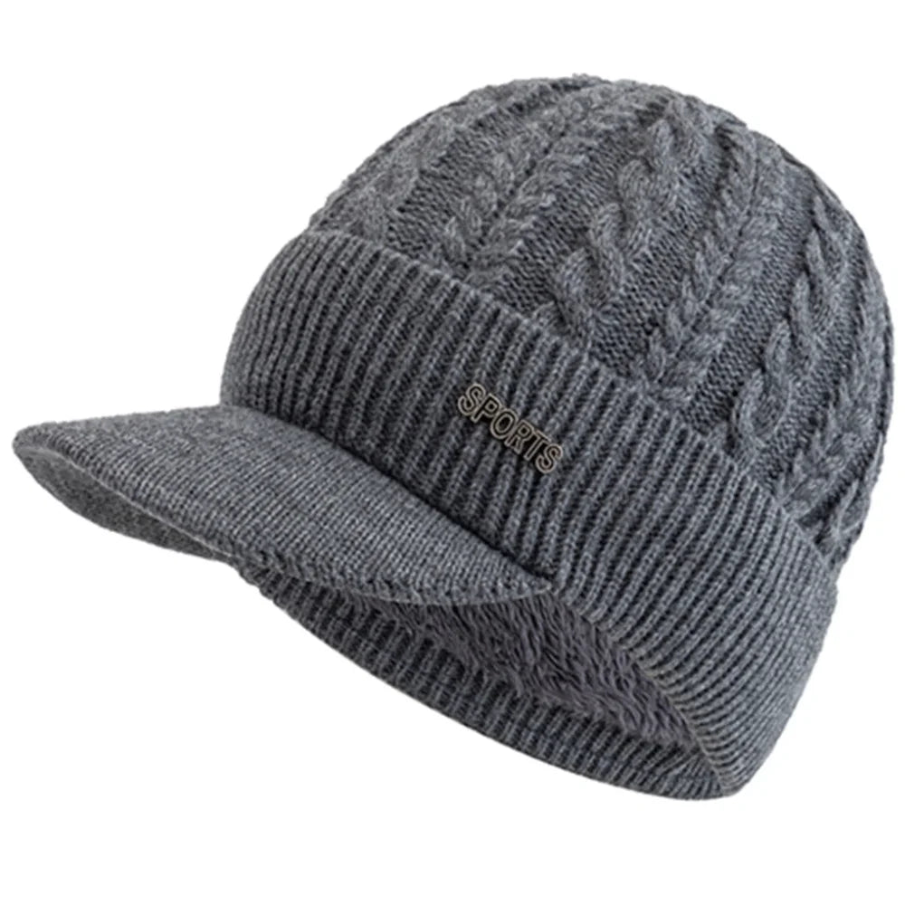 Cappello Invernale Unisex Caldo Con Bordo Foderato In Pelliccia Sportivo Per Uomo Donna Lavorato A Maglia All Aperto