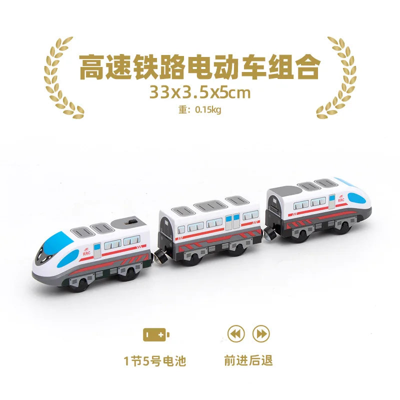 Set Trenini Elettrici Per Ferrovia In Legno Pista Del Treno Regalo Di Natale Per Bambini