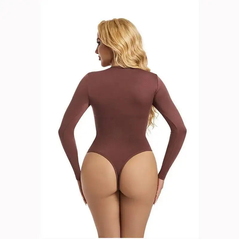 Nuovo autunno inverno manica lunga senza cuciture body shaper elastico perizoma body shapewear donna pancia controllo body shaper con apertura sul cavallo