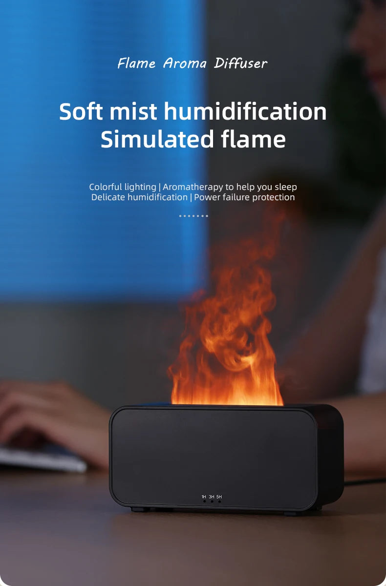 Nuovo Mini Diffusore di Aroma Umidificatore Ad Ultrasuoni Freddo Mist Maker Fogger LED Olio Essenziale Fiamma Lampada Difusore