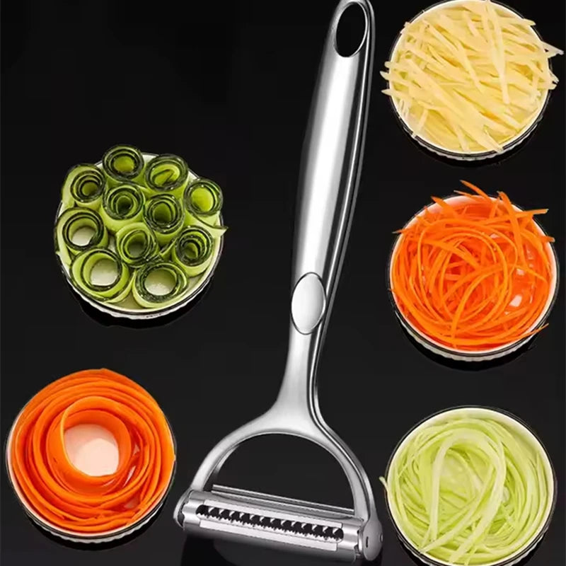 Pelapatate In Acciaio Inossidabile 2in1 Multifunzione Grattugia Per Carote E Frutta Utensili Da Cucina Pelador