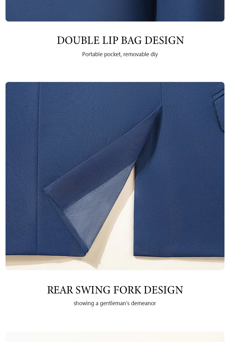 ST Cassy Abito Uomo Slim Fit Tinta Unita Monopetto Pantaloni Set Da 2 Pezzi Formale Ufficio