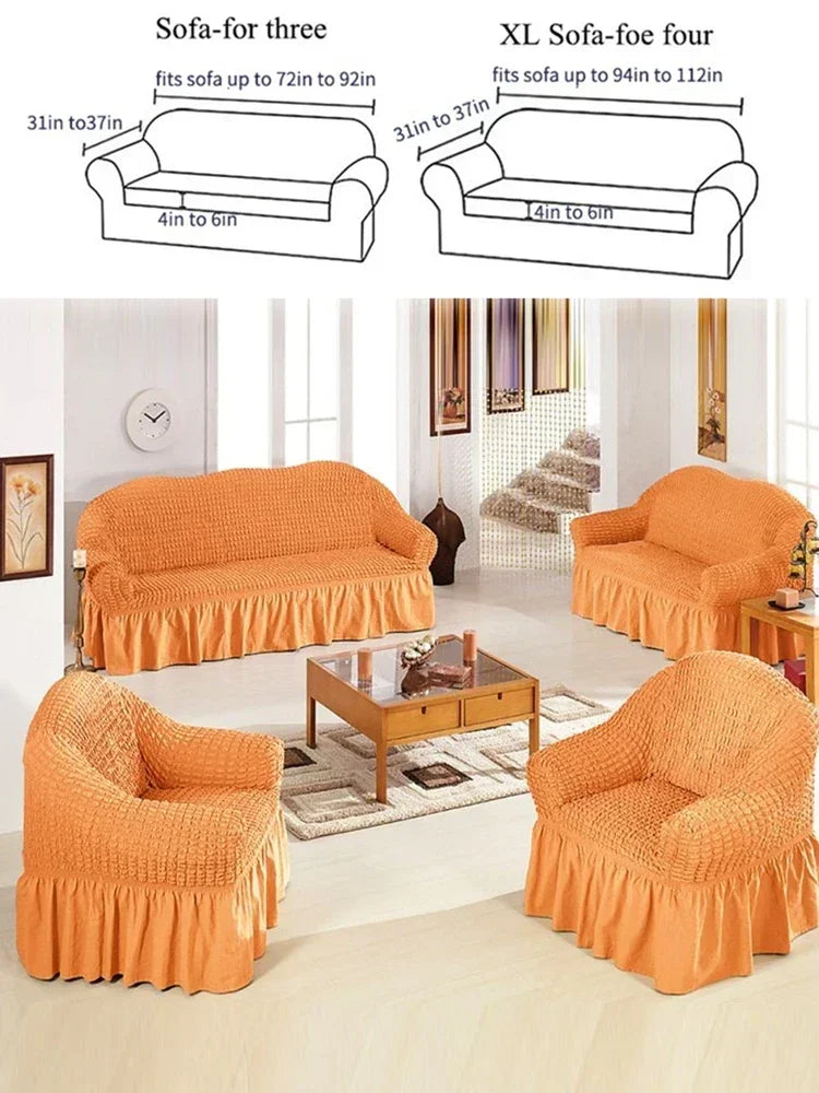 Fodere Per Divani Elastiche Universali Da 90-360 Cm Antiscivolo Copridivano Completo Per 1 2 3 4 Posti In Tessuto Estivo