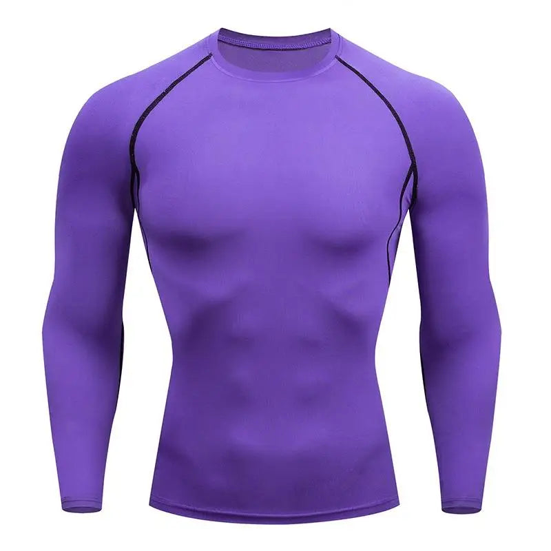 Maglia Compressiva Da Uomo A Maniche Lunghe Per Allenamento Palestra Ad Asciugatura Rapida Fitness