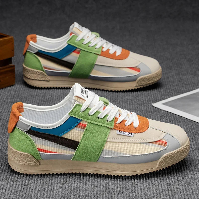 Scarpe Casual Uomo Traspiranti In Tela Versione Aggiornata Primavera Estate Punta Tonda Fodera In Poliestere