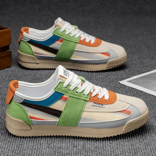 Scarpe Casual Uomo Traspiranti In Tela Versione Aggiornata Primavera Estate Punta Tonda Fodera In Poliestere