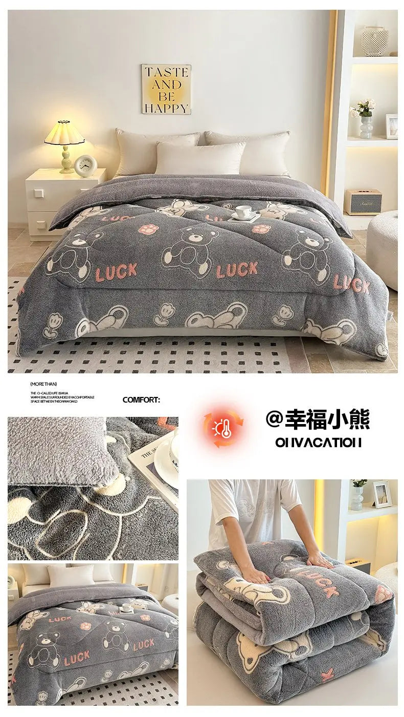 Coperta Super Spessa Inverno Autunno Taglia Queen Peluche Antistatica Morbida Confortevole Pile Coral Fleece Poliestere