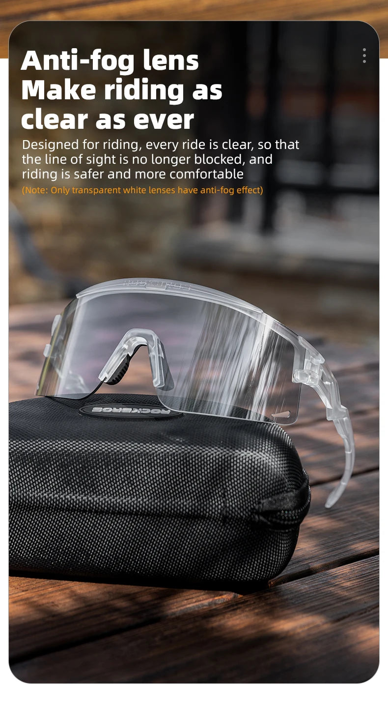 RockBros Occhiali Da Sole Da Ciclismo Ultraleggeri Unisex Con Protezione UV Fotocromatici Antivento Per MTB E Strada