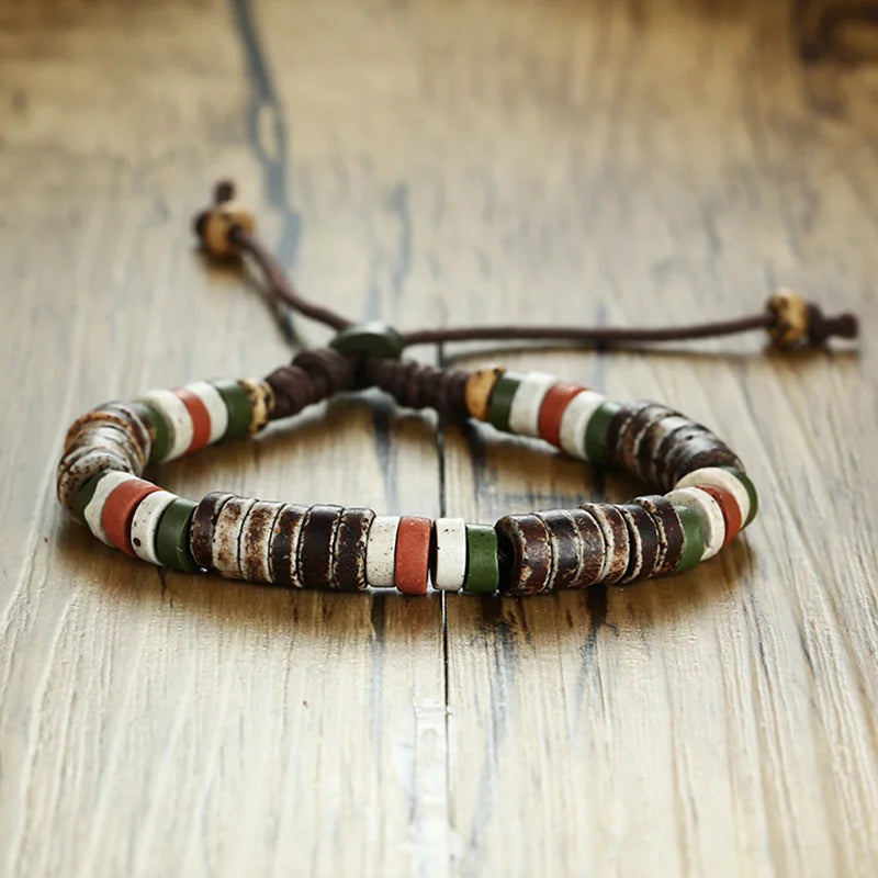 Vnox Braccialetti Con Ciondoli E Perline Lisca Di Pesce Unisex Regolabili Stile Tribale Etnico Retro Vintage Gioielli