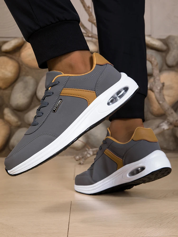 Scarpe Sportive Da Uomo Impermeabili In Pelle Casual Antiscivolo Da Passeggio E Tennis Con Aumento Di Altezza