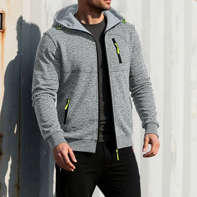 Giacca Casual Da Uomo Autunno Slim Fit Con Cappuccio E Cerniera Tinta Unita Abbigliamento Sportivo Maschile