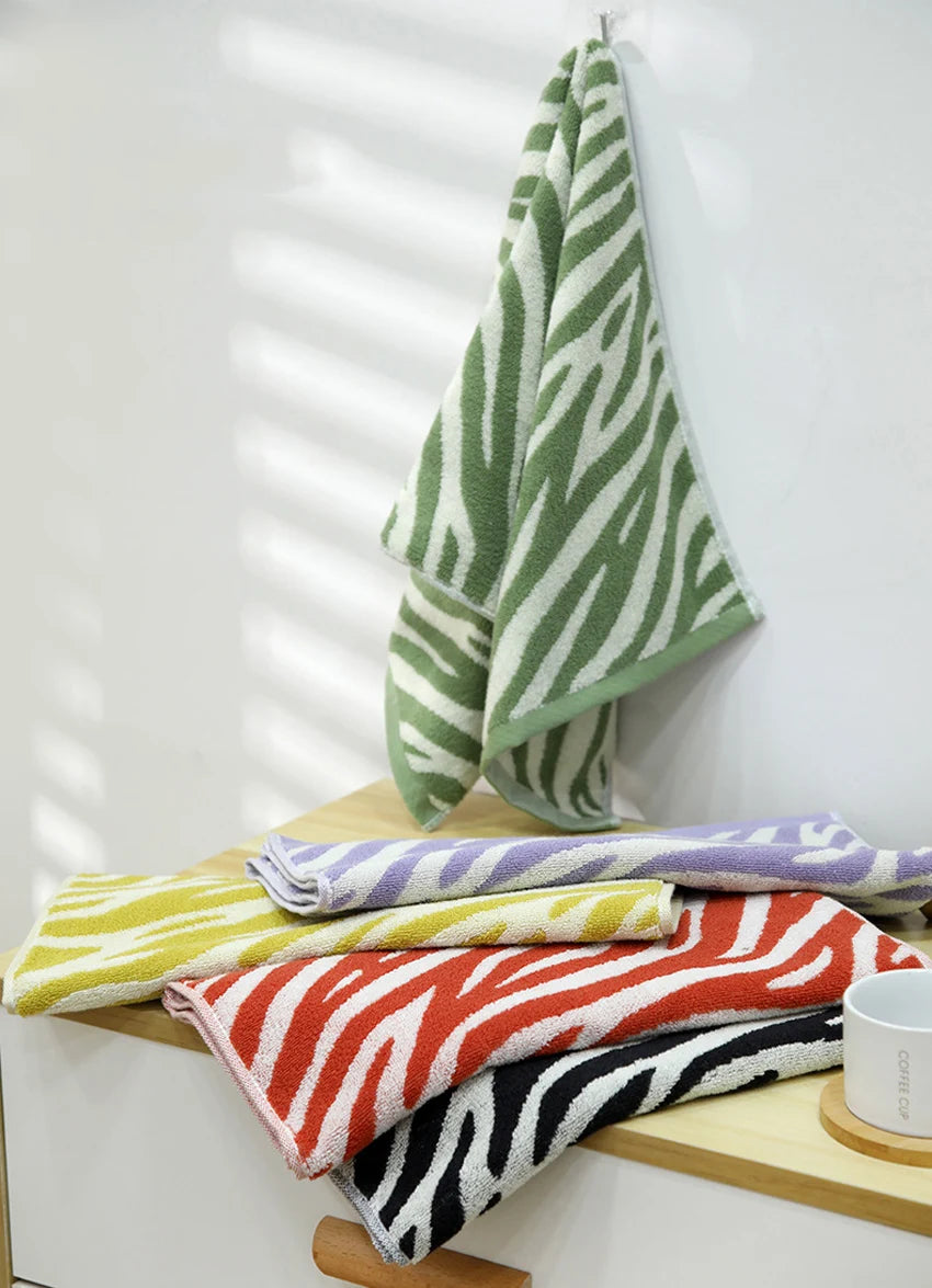 Asciugamano Viso E Mani In Cotone Morbido Con Motivo Tigre A Righe Jacquard Assorbente E Asciugatura Rapida Per Casa
