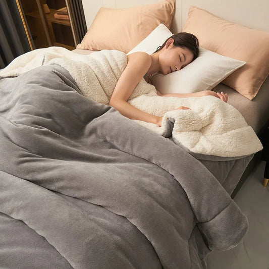 Coperta Invernale Calda E Spessa In Peluche Doppio Strato Pile Latte Flanella Morbida Per Divano Flurry