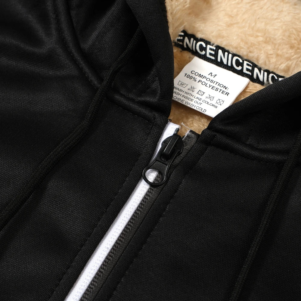 Felpa Cappotto Unisex Con Cappuccio Inverno Lana Di Agnello Tasche Frontali Cerniera Calda Foderata In Peluche Cardigan