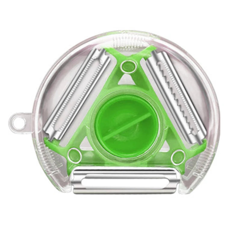 Set Pelapatate 3In1 Strumento Da Cucina Con Affettatrice Julienne Cutter Grattugia In Acciaio Inox
