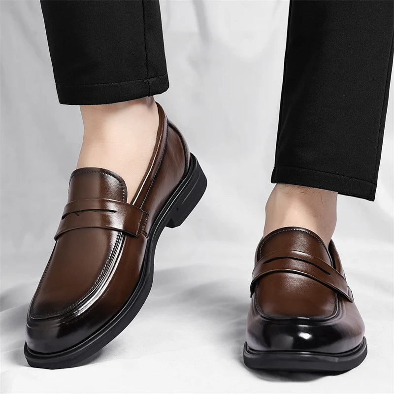 Mocassini Formali In Pelle Da Uomo Stile Italiano Slip On Eleganti Scarpe Da Lavoro E Da Ufficio Confortevoli E Leggere