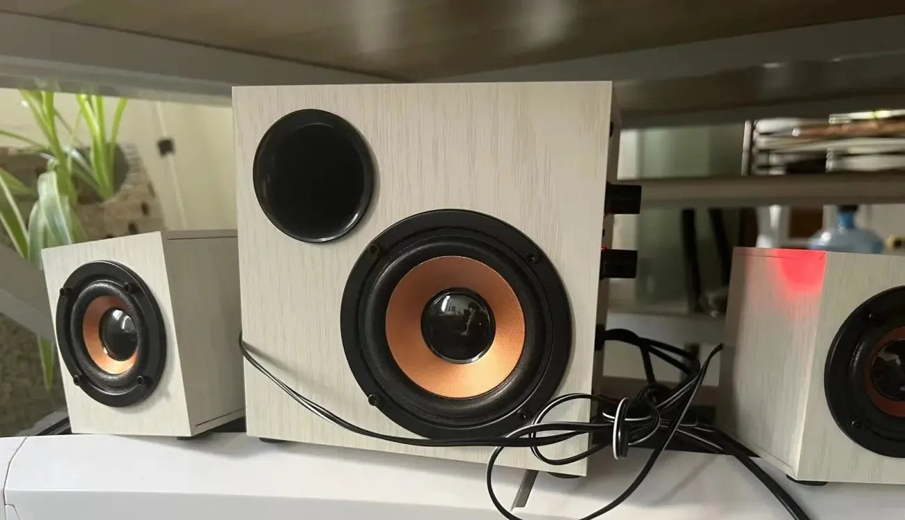 Altoparlante Bluetooth 2.1 Da Tavolo In Legno Con Subwoofer Per PC Notebook Ufficio Casa Suono Pieno
