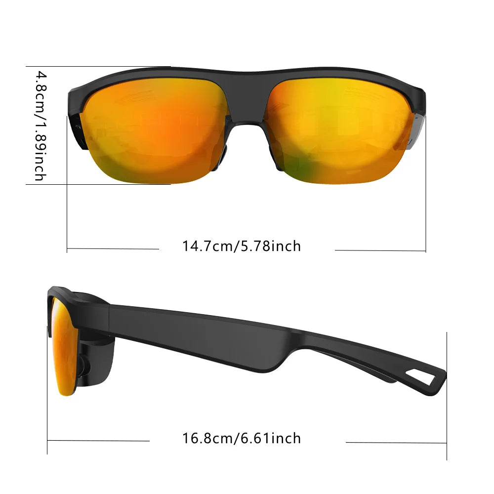 Occhiali Intelligenti Da Uomo Con Cuffie Bluetooth 5.0 Occhiali Da Sole Sport Per Esterni Musica Fotocamera Chiamate Assistente Vocale