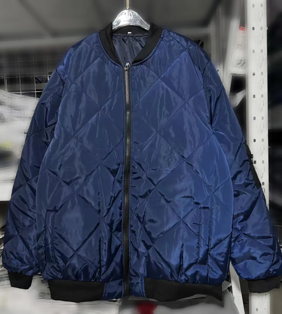 Giacca Invernale Da Uomo Leggera Con Colletto Da Baseball In Rete Pressata Stile Vintage Volo Casual Manica Lunga