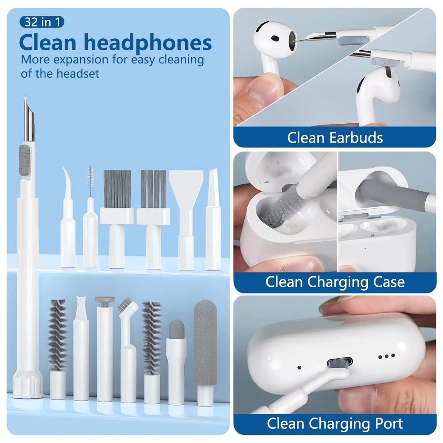 Kit Pulizia Profonda Multifunzione 20 In 32 In 1 Per Porte iPhone AirPods Tastiera Rimozione Tasti Strumenti di Precisione