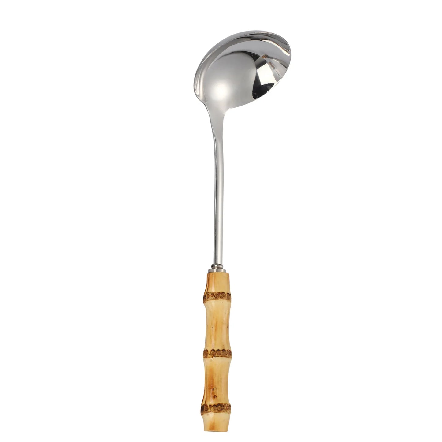 Pala Frittura In Acciaio Inossidabile Con Manico In Bambù Naturale E Cucchiaio Zuppa Giapponese Set Utensili Cucina