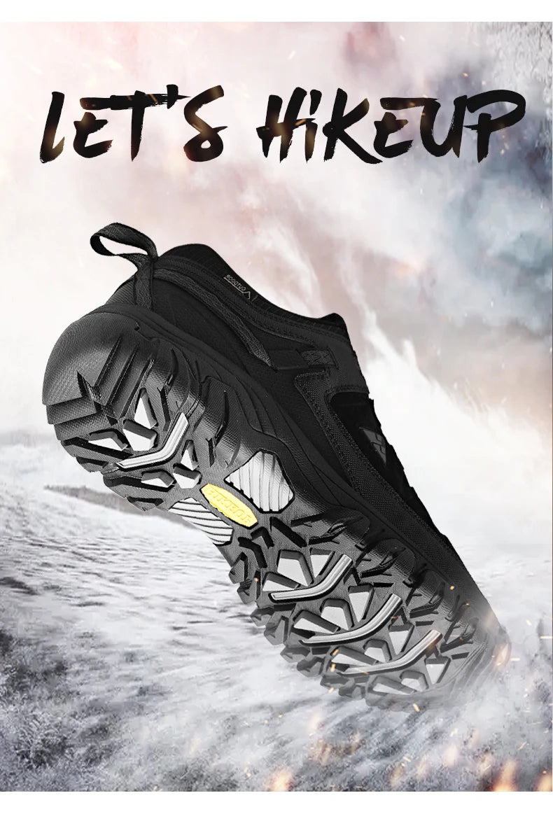Hikeup Scarpe Trekking Uomo Pelle Alta Qualità Durevoli Esterni Suola Gomma Impermeabile