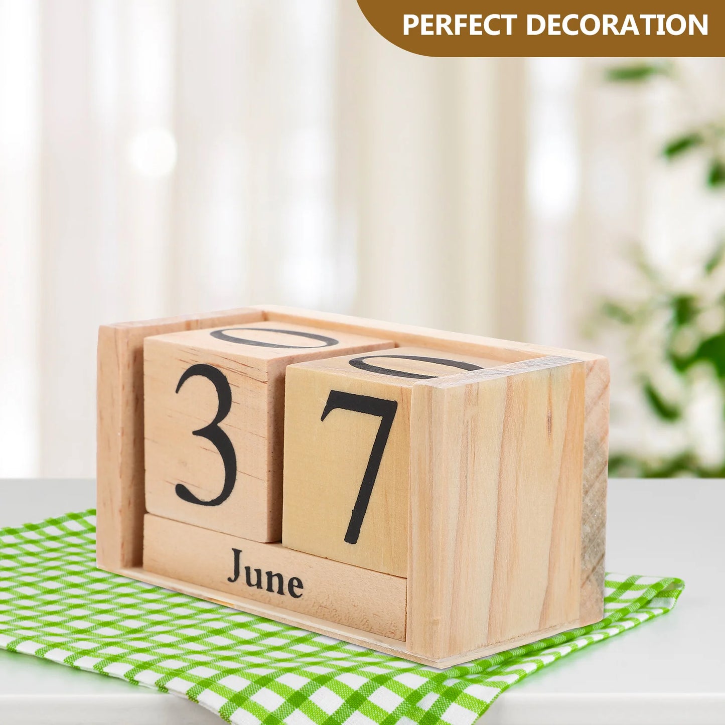 Calendario Da Tavolo 2025 In Blocco Di Legno Perpetuo Decorativo Elegante Per Uso Domestico
