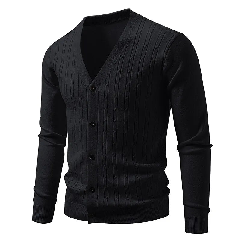 Favocent Maglione da Uomo Scollo a V Sottile Lavorato a Maglia Solido Autunno 2025 Moda Casual
