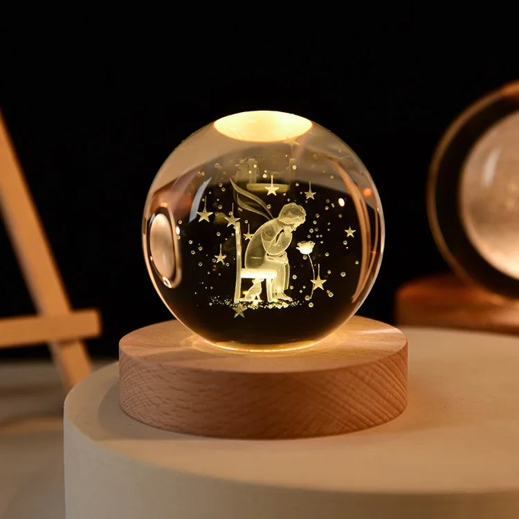 Sfera Di Cristallo 3D Del Sistema Solare Incisa Al Laser Globo Astronomia Regalo E Decorazione Per Casa
