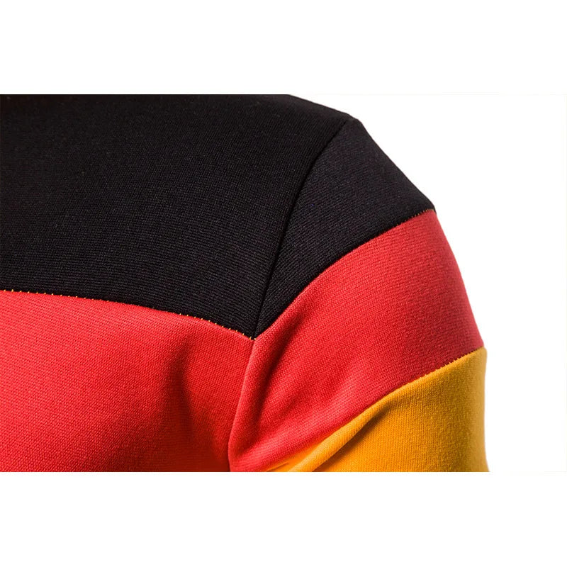 Felpa Con Cappuccio Patchwork Da Uomo Termica In Pile Abbigliamento Sportivo Casual Esterno Autunno Inverno Nero