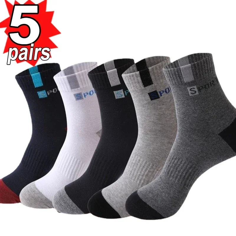 Calze Sportive Uomo in Cotone Bamboo Traspiranti Regolano Umidità per Comfort Tutto il Giorno Autunno Inverno 10 Paia