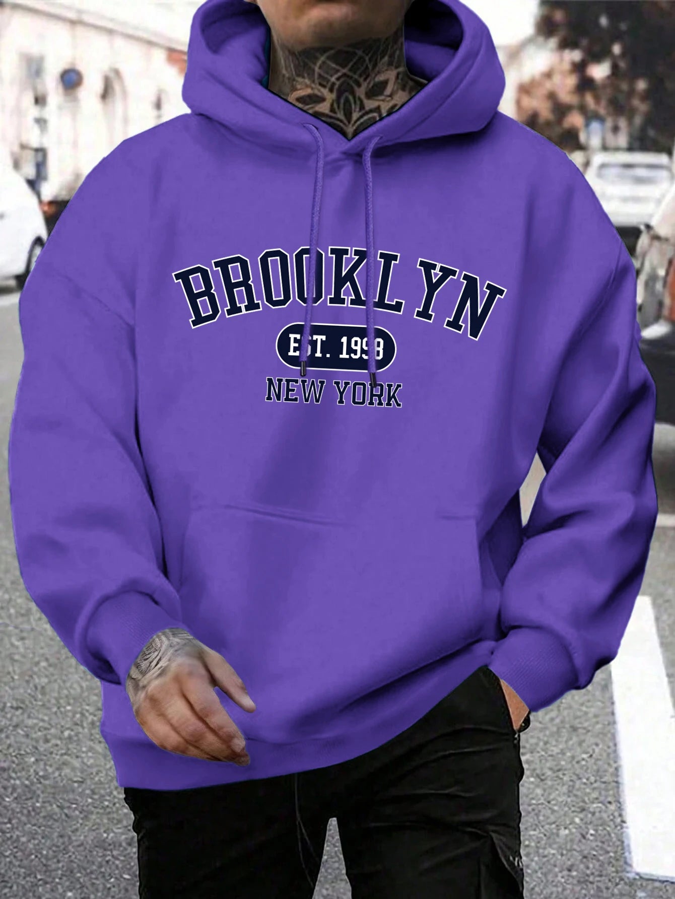 Brooklyn Est 1998 New York Stampa Felpe da uomo Harajuku Felpa con cappuccio girocollo Moda Felpa con cappuccio oversize Autunno Comodo tuta