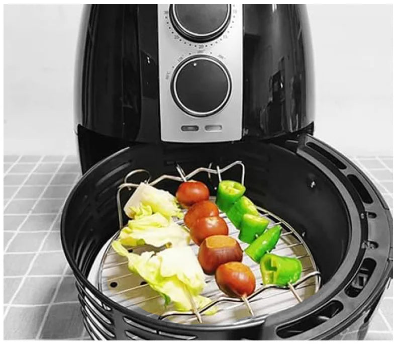 Set Grill Da Esterno Con Spiedini E Staffe Per Barbecue In Acciaio Inossidabile Per Friggitrice Ad Aria Quadrata