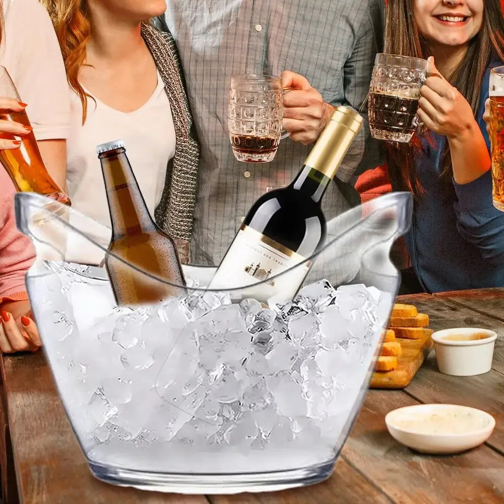 Secchiello Per Ghiaccio Trasparente In Plastica Grande Per Bevande Vino Champagne Bar E Feste A Casa